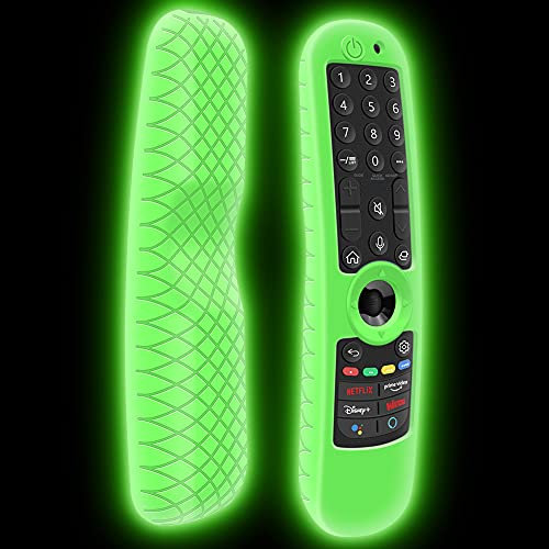 Silicone Case for LG AN-MR21GA / AN-MR21GC 2021 Remote Control [Shockproof] Anti-Slip Protective Cover for LG MR22GA MR22GN MR23GA MR24GN Magic Remote Case Sleeve Holder Protector Skin (Glow Green)