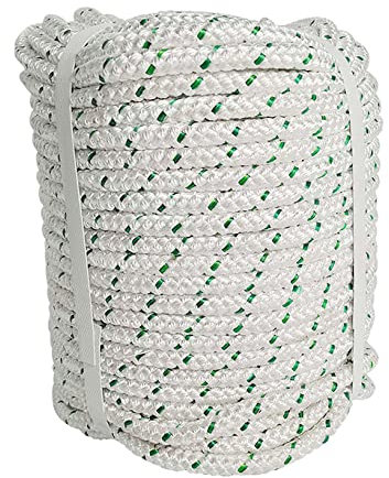 LABLT Corde de gréement arboriste en polyester double tresse, 0,95 cm, 60,8 m, haute résistance, multi-usage, corde de taureau pour balançoires, arboristes, jardinage, marin