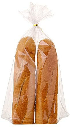 Lesibag Bread Baguette Loaf Bags, 100 Pack Mirco Perforated Plastic Bags With Free Twist Ties for Homemade and Bakery bread (11 x 18 Inch)