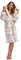 Light & Shade Pretty Woman PWD2160 Accappatoio donna Coral Supersoft Fleece Accappatoio, Tartan Rosa, S/M