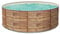 Paradies Pool Print Nature 17 Einzelbecken rund, 400x120cm (Ø x H), Stahlwandpool Holzoptik, Poolfolie in Sand 0,8 mm, Handlauf grau, inkl. Skimmer Set, Swimmingpool, Menge: 1 Stück