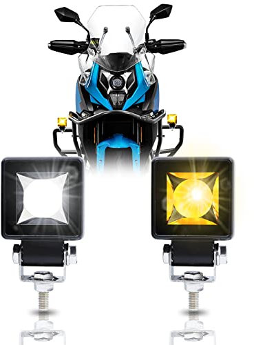 DREAMIZER Motorrad Scheinwerfer Nebelscheinwerfer, 54W 6000K Square Motorrad Zusatzscheinwerfer Kompatibel mit Jeep Wrangler R1200GS ATV UTV Off Road Trucks Buggy, IP68 Waterproof