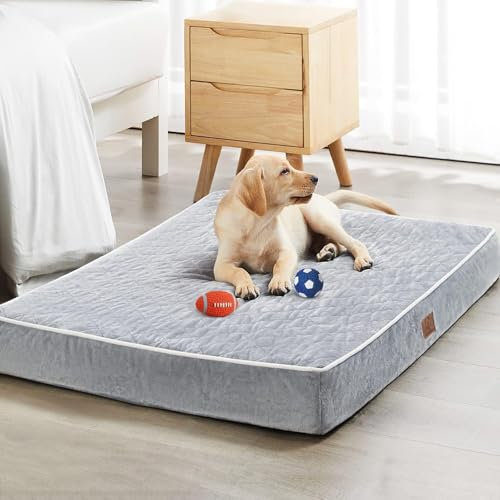 WNPETHOME Orthopädisches Hundebett für große Hunde, wasserdicht, extra groß, mit abnehmbarem, waschbarem Bezug, Steppung mit mehreren Nadeln, Hundebox