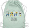 Turnbeutel Rucksack - Baustelle I Traktor I Bagger I Kran I Kipper I LKW I Planierraupe - Unisize - Pastell Grün - rucksäcke kindergarten junge personalisierter stoffbeutel trecker traktoren