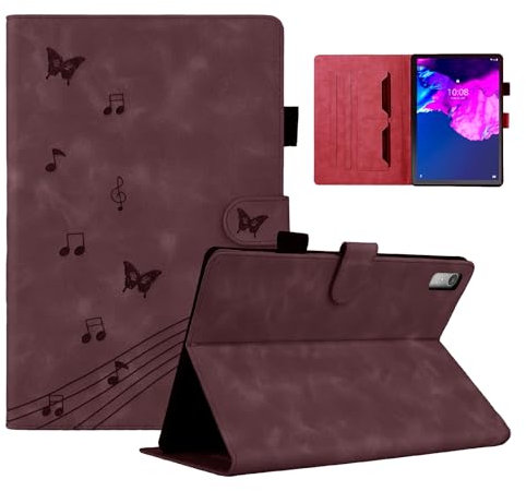 LSPCASA Cover Tablet Compatibile Con Lenovo Tab P11 Gen 2 Con Slot Per Schede Cover Per Lenovo Tab P11 Gen 2 Modello Di Farfalla Custodia Per Lenovo Tab P11 2nd Gen Rosso