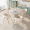 Dolamaní Sessel 4er Set Fur Esszimmer und Wohnzimmer, Lamm Samt Spraygold Polsterstühle, Moderner Wohnzimmer Stühle mit Goldene Beine (4, Beige)