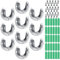 LDHHYH 10PCS Wardrobe Pole Brackets, 28MM Stainless Steel Closet Pole Sockets, U Shaped Flange Rod Holder with Screws, Closet Rod Bracket End Supports