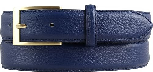 BELTINGER Italienischer Anzug-Gürtel, 30 mm breit, Herren, Anzuggürtel, Hosengürtel, strukturiertes Leder, Schließe Gold