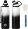 Fjbottle Bouteille d'eau en acier inoxydable de 600 ml/800 ml/1 L/1,5 L avec couvercle magnétique, bouteille d'eau isotherme sans BPA, bouteille d'eau en métal pour boissons chaudes et froides,