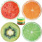 Tsffae 4 Stück Runde Fruchtkissen, Gefüllte Dekokissen 3D Wassermelone Kiwi Orange Zitrone Sitzkissen Dekorativ Kissen Für Schlafzimmer, Wohnzimmer, Büro