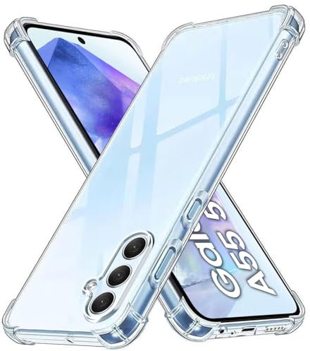 Compatible For Samsung Galaxy A55 Case, 5G Totill Crystal Clear Galaxy A55 Mobile Phone Cover, Soft TPU Protective funda, Ultra [thin Slim Fit], Smartphone Coque For Galaxy A55 Phone Hülle-Transparent