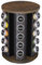 New England Stories Revolving Spice Rack Set with 30 Spice Jars, Kitchen Spice Tower Organizer for Countertop or Cabinet - Carousel Storage Includes 386 Spice Labels