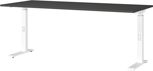 Germania Schreibtisch 7912-569, in Graphit/Weiß, me. höheneinst., 180 x 91 x 80 cm (BxHxT)