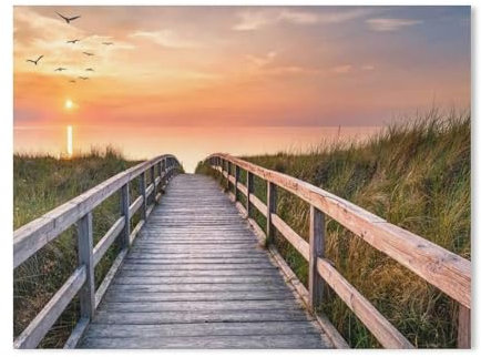 Puzzle 1000 Teile Erwachsene Kinde Spaß Lernspielzeug Geschenke，Sonnenuntergang über den Dünen am Strand von Sylt（75x50cm-77