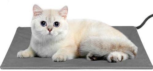 NICREW Tapis Chauffant Chien Chat M 40x45cm, Coussin Chauffant Electrique pour Animaux avec Cordon Anti Morsure Gris, 30 W