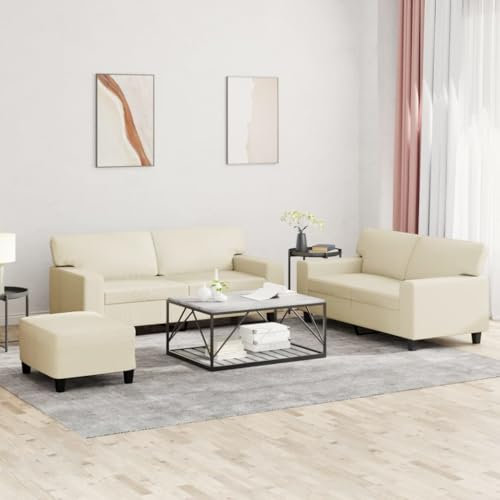 Willood 3-TLG. Sofagarnitur Creme Kunstleder
