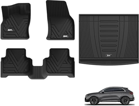 3W Fußmatten und Kofferraummatten für Audi Q3 F3 2019-2025, TPE Allwetter Maßgeschneiderte Fussmatte 1-2 Reihen und Kofferraum Matte Komplettset Audi Q3 F3 2019-2025 Autofußmatten Zubehör