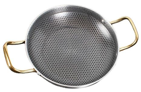 GREENADSCAPE Poêle à Écrevisses En Acier Inoxydable Poêle à Nid d 39 Abeille De 26 Cm