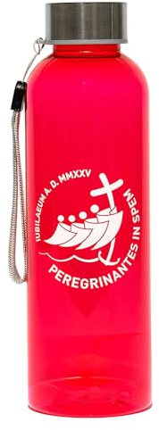 Holyart Bouteille Plastique recyclé Rouge Jubilé 2025 kit du pèlerin