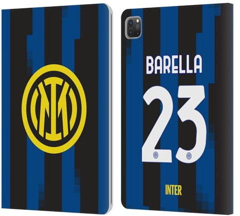 Head Case Designs Offizielle Inter Milan Nicolò Barella 2023/24 Spieler Home Kit Leder-Wallet-Hülle Kompatibel mit Apple iPad Pro 11 2020/2021 / 2022