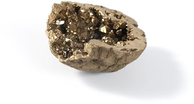 Myga Aura Quartz Crystal Geode - Natural Gemstone Mineral Rock Ornament for Meditation, Yoga, Reiki & Chakra Healing - Golden