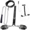 BDSM Leder Handschellen und Halsband mit Leine – Abnehmbare Handfesseln für Paare | Erotik Bondage Set für Extrem-Sex und Spielzeug