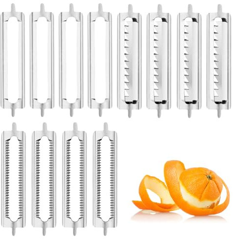 VZU 12 Stück Ersatzklingen für Tupper Sparschäler, 3 Typen Sparschäler Ersatzklingen, Ersparschäler für Tupper,Edelstahl Schäler Ersatzklingen für Perfekten Gemüseschälen