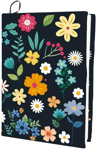 craspire Floral Stretch Book Cover 15,7 x 9,8 Zoll farbige Blume elastische Dehnbare Tuch Notebook wickelt bis zu 9 x 11 Zoll Rechteck Wiederverwendbare waschbar Schutz für Hardcover Bücher