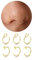Diamday 6Stück Nasenpiercing Fake Nasenring Lippe Ring Set Chirurgenstahl Fake Piercing Nase Hoop Fake Septum No-Piercing Ohr Bauch gefälschte Körperschmuck 22G/20G/18G 6-8mm