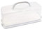 Torten Transportbox mit Deckeln Tragegriff Kuchenbehälter Kuchenplatte Tortenbehälter Kuchen Transportbox Cupcake Boxen Geschirr Set Teller (White, A)