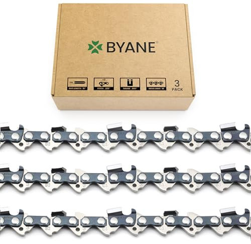 BYANE 16 Inch Chainsaw Chain, .325 Pitch, .063'' Gauge, 62 Drive Links - 26RM3 62 Fits STIHL 025, MS250, MS251 and More- 36890050062, L62 (3 Chains)