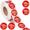 Tinoaly 1000pz Adesivi 10% di Sconto, 25mm Adesivi Autoadesivi Rotondi 10 Percento di Sconto Etichette Promozionali Pratiche Vendita per Negozi al Dettaglio Supermercati (Rosso)