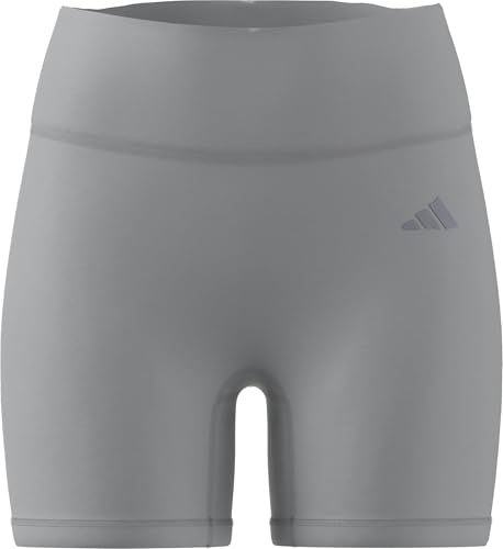 adidas Women's Optime Essentials Workout Shine Short Leggings, grey two, XS
