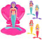 Générique Jouets de Piscine en Forme de Coquillage de sirène Qui Tourne, flotteurs Amusants de Princesse Qui tournent, Jouets d'eau de Natation d'été, Cadeaux de Coquillages flottants Magiques (Rose)