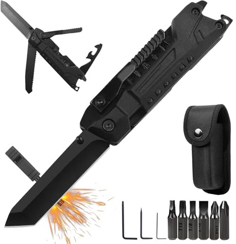 Couteau De Survie Pliant Multifonction, 19 En 1 Couteau Multifonction, Cadeau Homme, Idee Cadeau Homme Original, Cadeau Anniversaire Homme, Idee Cadeau Homme Noel