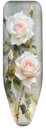 Ironing Board Covers 135 x 45 Green Pink with Padding, Easy Fit and Resists Scorching,Bungee Elasticated Ironing Board Covers Large, Easy Placement