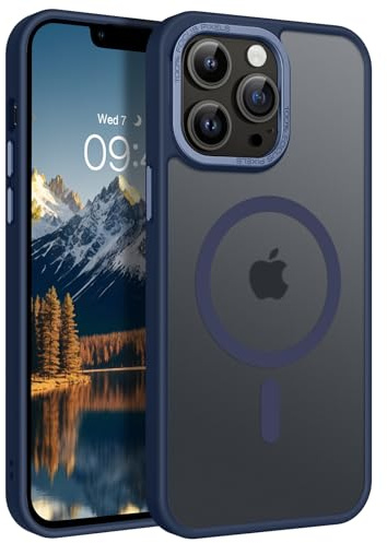 GaoBao für iPhone 13 Pro Max Hülle, Handyhülle iPhone 13 Pro Max [Kompatibel mit MagSafe] Durchscheinende Matte Magnetische Stoßfeste Anti-Fingerabdruck Schutzhülle 6,7 Zoll, Navy Blau