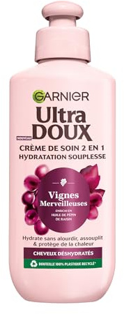 Garnier Ultra Doux Vignes Crème Soin 2-en-1 Cheveux Déshydratés 200ml