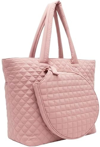 Tubayia Tennistasche, Schläger-Tragetasche, Umhängetasche, Mehrzwecktasche, leicht zu organisieren, Sport-Fitness-Handtasche, Tennis-Tragetasche für (Rosa)