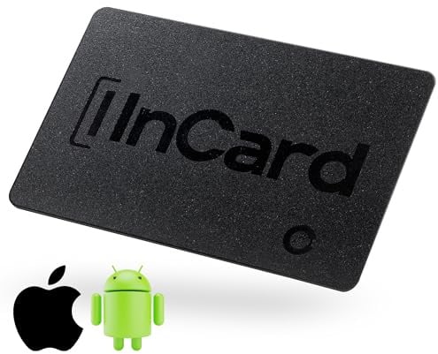 Incard Wallet Tracker Card Air Tag Funktioniert mit Android & iOS mit 5-jähriger Akkulaufzeit und, Dünne Geldbörsen Tracker Karte IP68 Wasserdicht, Tag Karte für Reisekoffer/Geldbeutel-2er-Pack