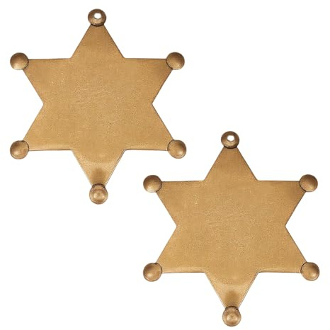 NICENEEDED 2 PCS Western Sheriff Badge Bronzene Stern Anstecknadeln Rohlinge Für Metallbroschen Western Dekor Für Hüte Mäntel Requisite Aus Dem Wilden Westen Für Stellvertretenden Sheriffs