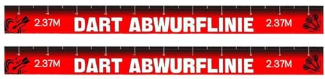 Dart Wurflinie – 2-teilig Wiederpositionierbares Wasserfestes Oche Tape | Zehenlinien Aufkleber | Selbstklebende Dartlinien Zuhause Bar Club Keller Garage Studio