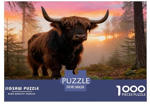 1000 Teile Yak Puzzle – Für Erwachsene, Herausforderndes Spiel, Gehirntraining Wald Puzzle, Dekoration, Geschenk Für Kinder 38x26cm/1000pcs