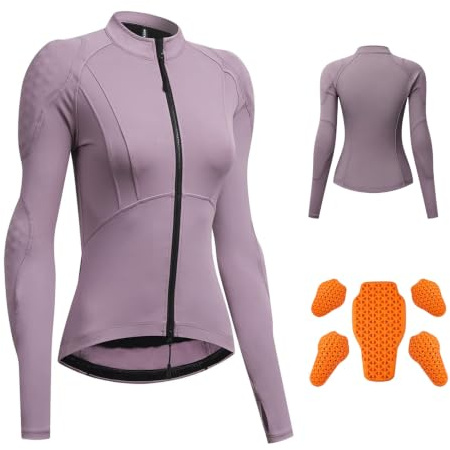 Motocross Körperpanzerung Damen, CE gepolstertes Dirtbike Shirt, atmungsaktive Motorrad Jersey reflektierende Slimming Jacke Flexibles Enduro Top für Straße Abenteuer Fitness