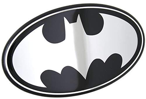 Fan Emblems Batman Domed Chrome Car Decal - 1989 Logo (Black and Chrome)
