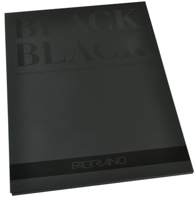 Fabriano Honsell 19100391 - Fabriano Black Black Block, tiefschwarzes Papier mit matter, unbeschichteter Oberfläche, 300 g/m², 24 x 32 cm, 20 Blatt, ideal für Pastelle, Farbstifte und Marker