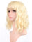 VCKOVCKO Platinblond Pastell Wellig Perücke mit Air Bangs Kurze Hellblonde Perücken Synthetische Perücke Für Cosplay Party Bob Style Synthetische Cosplay Perücke Für Mädchen (12, Platinblond)