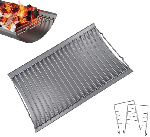 LS'BABQ Ersatzteile, aluminisierter Stahl, 50,8 cm Aschepfanne mit 2 x Feuerrostaufhänger, Ersatz für Holzkohlegrills 5050, 5072, 5650 Holzkohlegrills (51,8 x 32,5 cm)
