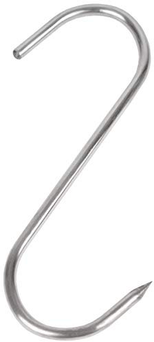 Beeketal 'FHB-4' Fleischerhaken aus Edelstahl mit ca. 5 mm Durchmesser, ca. 60 x 160 mm (B/H), stabiler S-Haken ideal als z.B. Metzgerhaken, Fleischhaken oder Räucherhaken