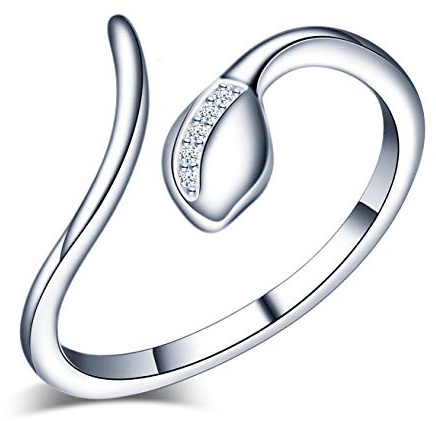 Yumilok Damen-Ring Einstellbar Jahrestag Ring Schlangen Ring Partnerringe Fingerring Midi Ring Vertrauensring Silber 925 für Frauen Mädchen